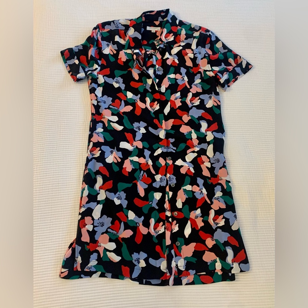 Equipment Silk Shirt Dress - floral (size XS)
